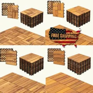 12" x 12" Hardwood Interlocking Patio Deck Tiles 27-Pack