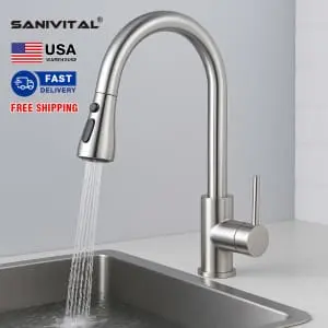 Sanitival Stainless Steel Single Handle Pull Out Kitchen Faucet