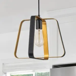 C Cattleya Contemporary Leather Geometric Hanging Pendant Light