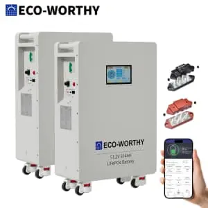 Eco-Worthy 48V 280Ah LiFePO4 Vertical Standing Backup Battery 2-Pack