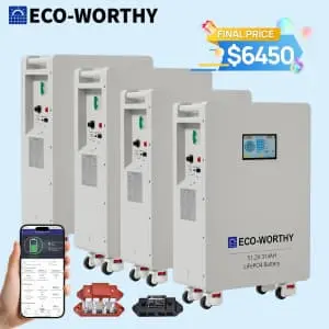 Eco-Worthy 48V 314AH LiFePO4 Vertical Standing Backup Battery 4-Pack