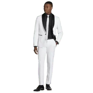 Egara Men's Skinny Fit Satin Shawl Tuxedo Jacket