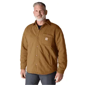 Carhartt Men's Rain Defender Loose Fit Heavyweight Quilted Snap Front Shirt Jacket