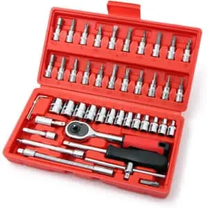 46-Piece Socket Ratchet Torque Wrench Auto Repair Kit