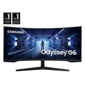 Open-box Samsung Odyssey 34" Ultrawide 1440p Curved 165Hz FreeSync Monitor