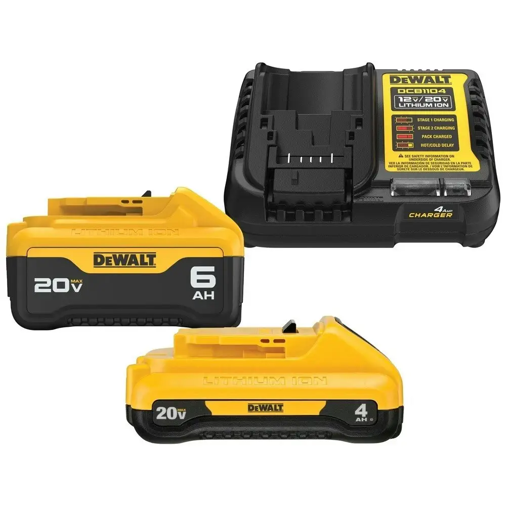 Certified Refurb DeWalt 20V Max Lithium-Ion 6.0Ah / 4.0Ah Battery Starter Kit