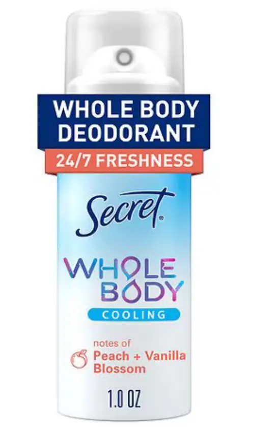 Secret Whole Body Aluminum Free Cooling 1-oz. Deodorant Spray 2-Pack