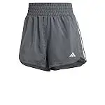 adidas women Pacer Training 3-Stripes Woven High-Rise Shorts
