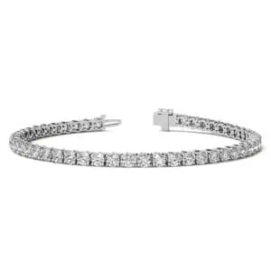 6-tcw Created White Sapphire 14K Gold Tennis Bracelet
