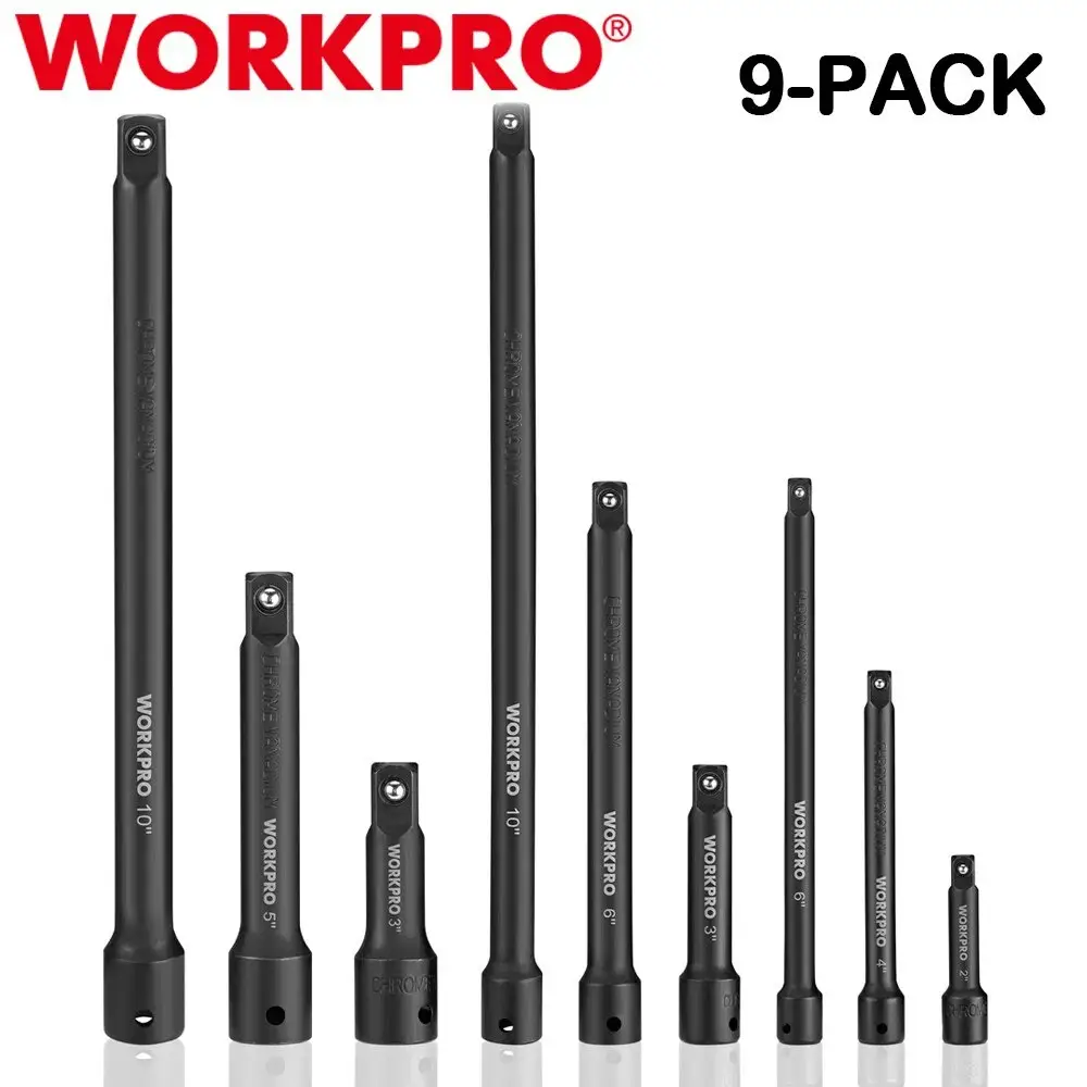 WorkPro 9-Piece Impact Socket Driver Extension Bar Set