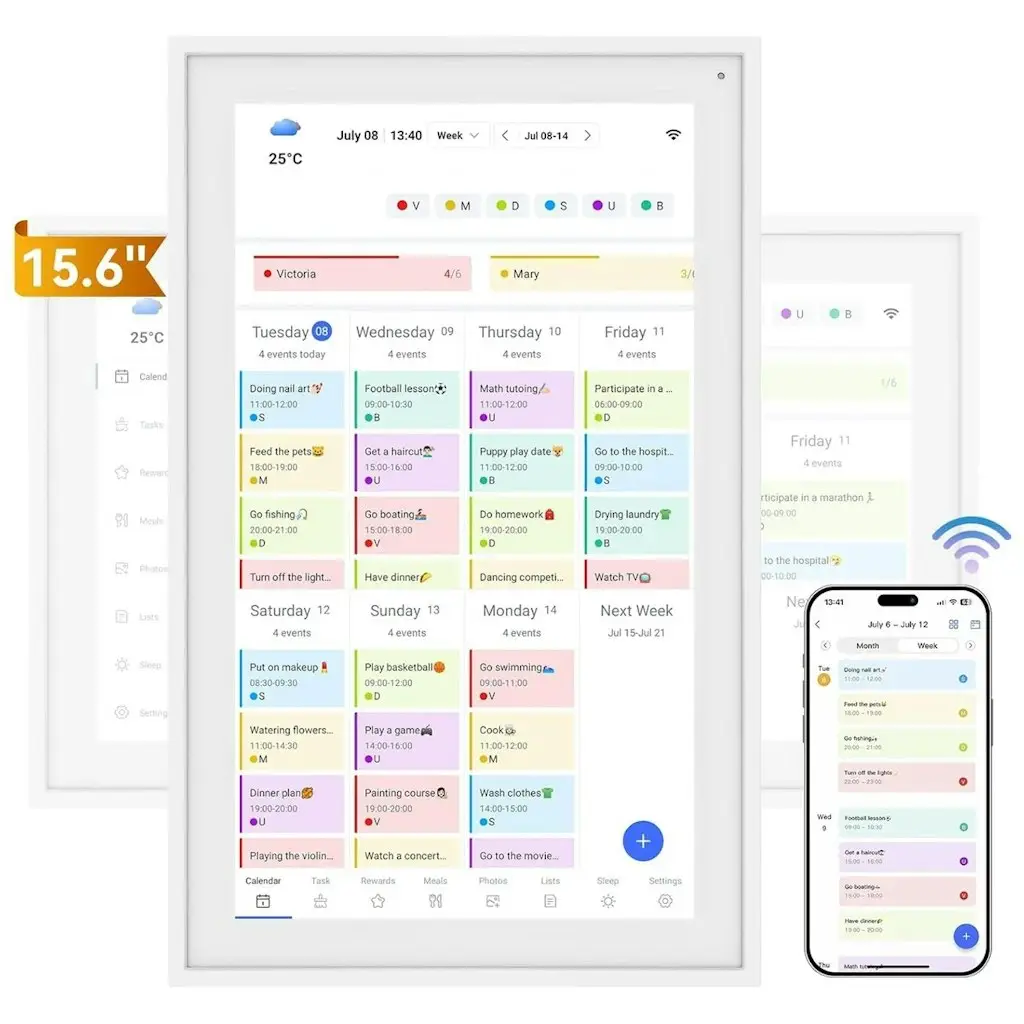 15" Wall Planner Digital Calendar