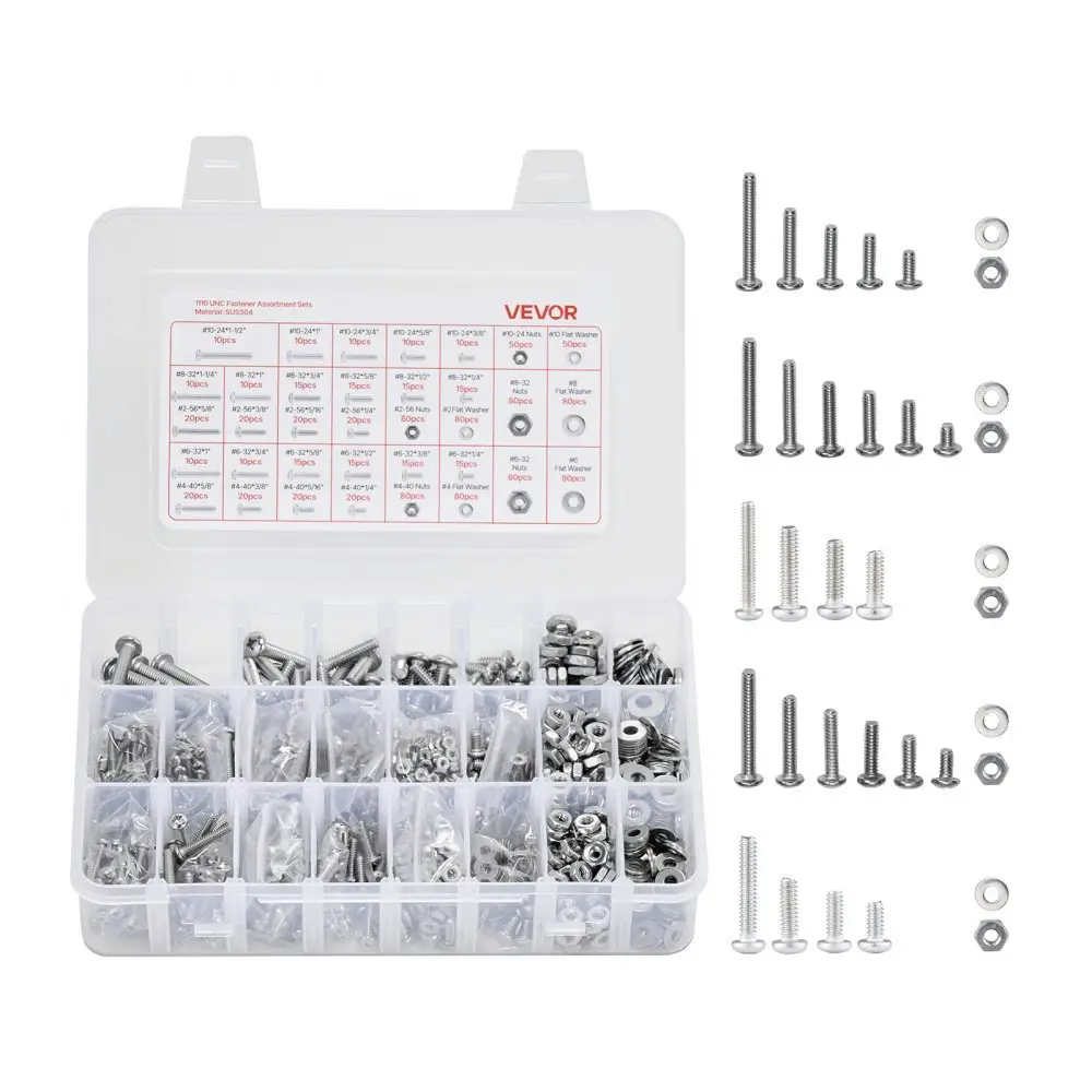 Vevor 1,110-Piece Stainless Steel Bolt and Nut Set