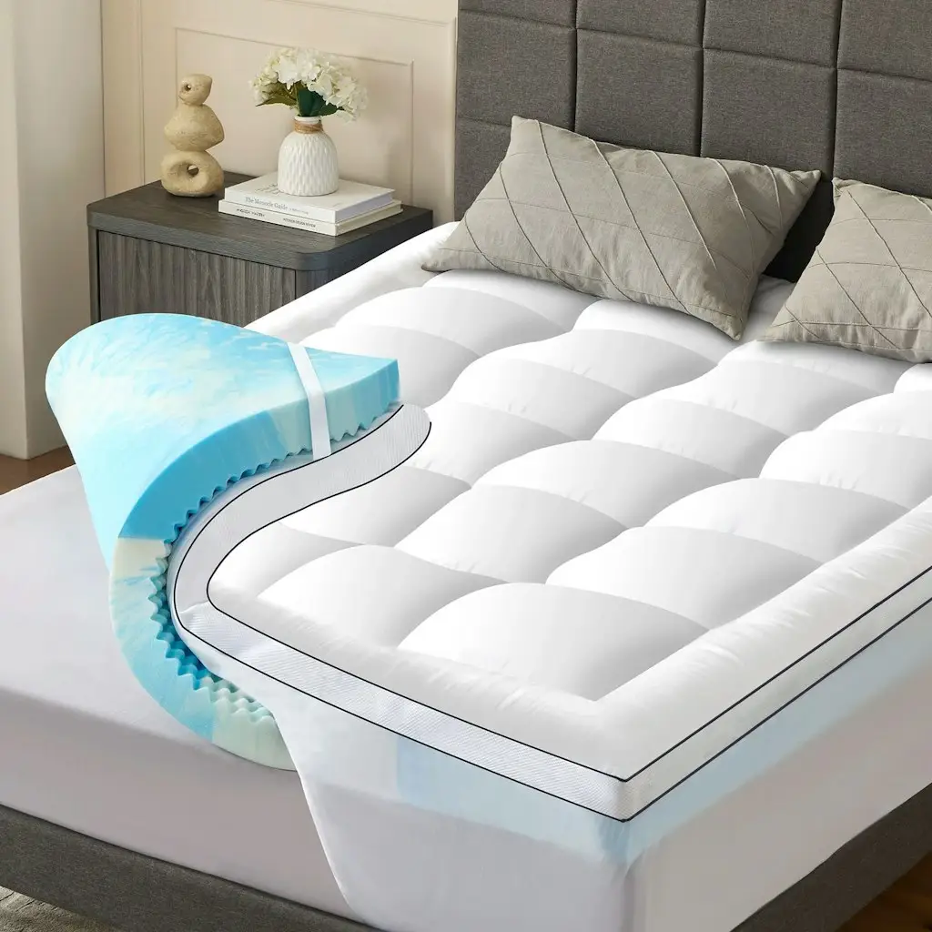 4" 2-in-1 King / Queen Dual Layer Memory Foam Mattress Topper