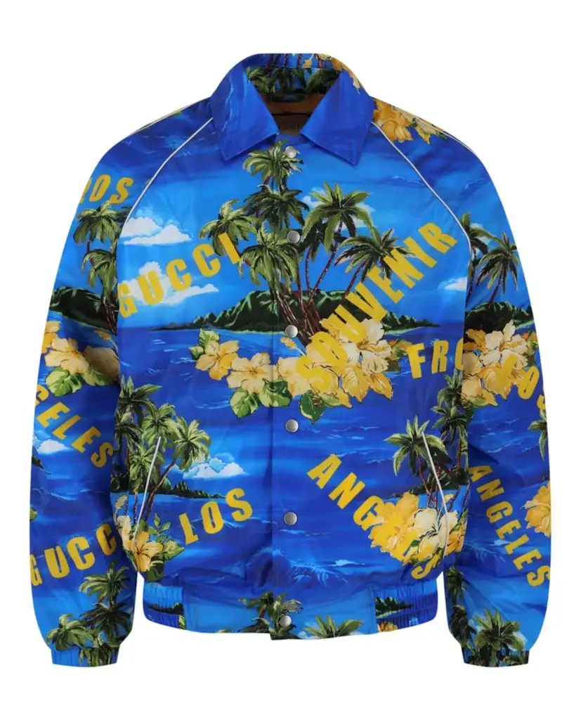Pre-Owned Gucci Mens Printed Nylon Jacket