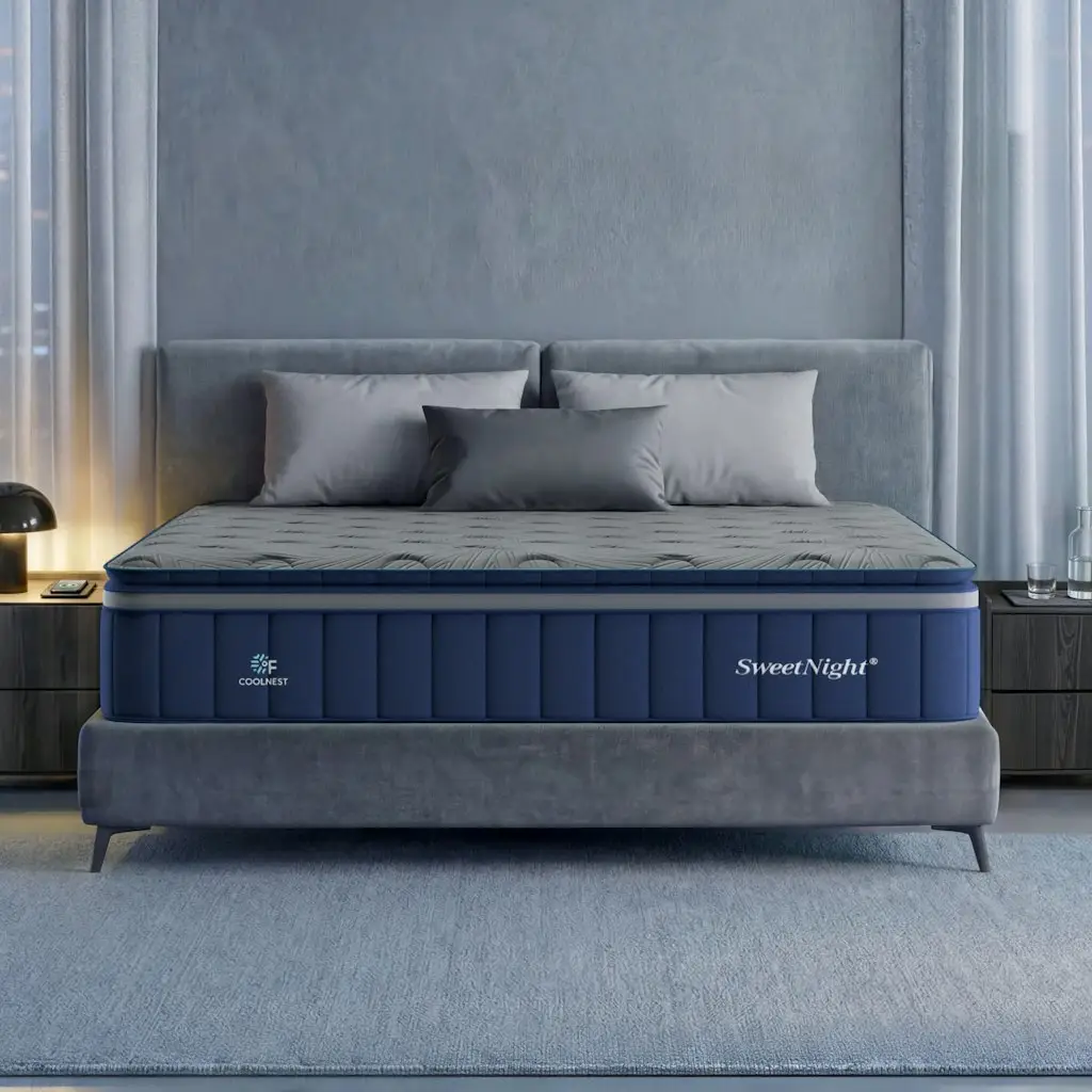 SweetNight CoolNest Hybrid Mattress + 2 Pillows