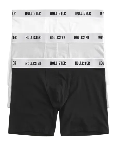 Hollister Men's Longer-Length Boxer Briefs 3-Pack (XXL only)