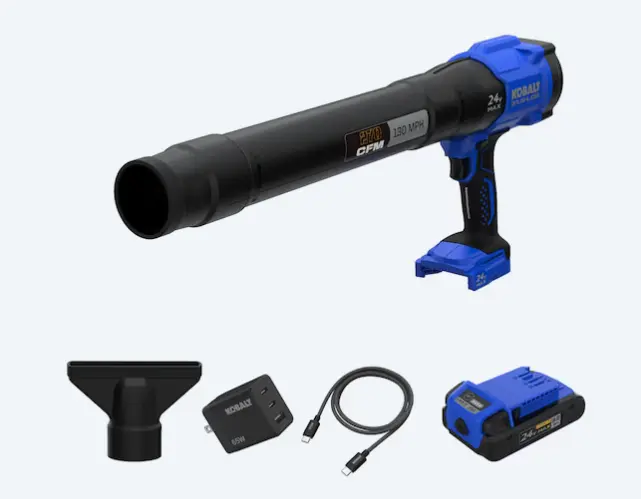 Kobalt 24V Handheld Leaf Blower w/ Battery & Charger