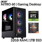 Acer Nitro 60 Gaming Desktop (Ryzen 9 7900, RTX 5070 32GB 1TB Refurbished)