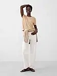 Banana Republic Womens Linen-Blend Crew-Neck Top