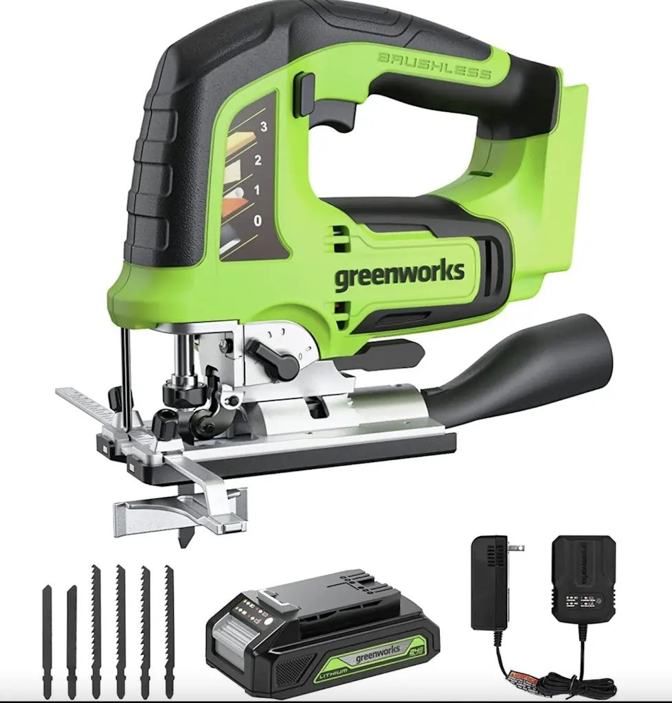Greenworks 24V Cordless Jig Saw w/ 2Ah Battery & 2A Charger