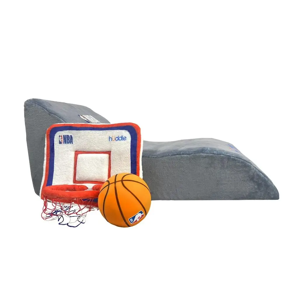 Huddle Official NBA 2-in-1 Basketball Sofa w/ Removable Hoop & Ball