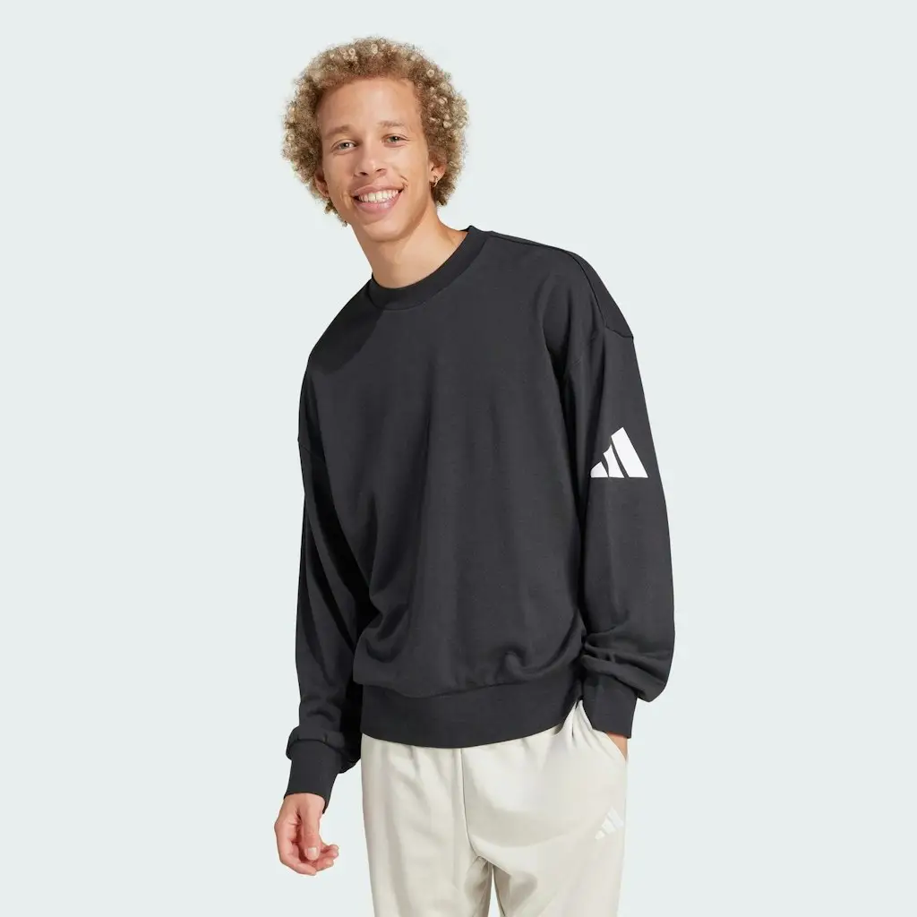 adidas Men's Essentials Loose Fit 3 Bar Logo Sweatshirt