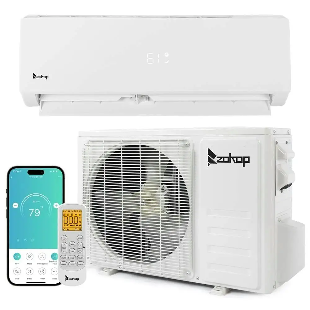 Zokop Mini Split Air Conditioner Heat Pump w/ Remote