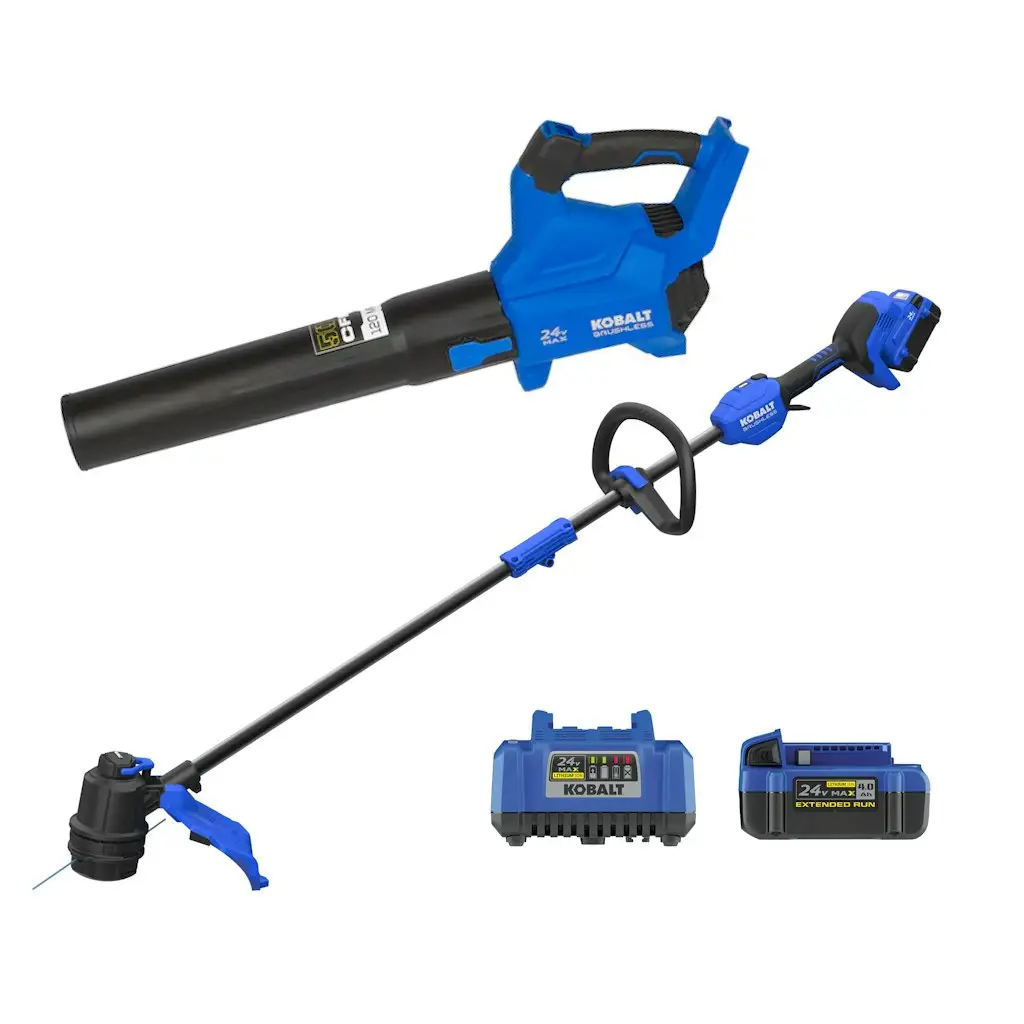 Kobalt 24V Quiet Tech Cordless Trimmer and Leaf Blower Combo Kit