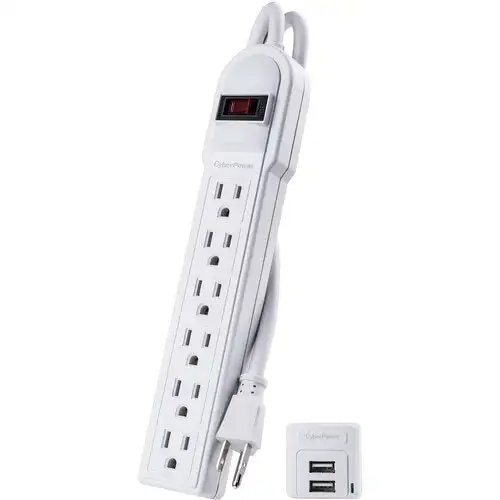 CyberPower 6-Outlet Surge Protector with 2 USB-A Ports