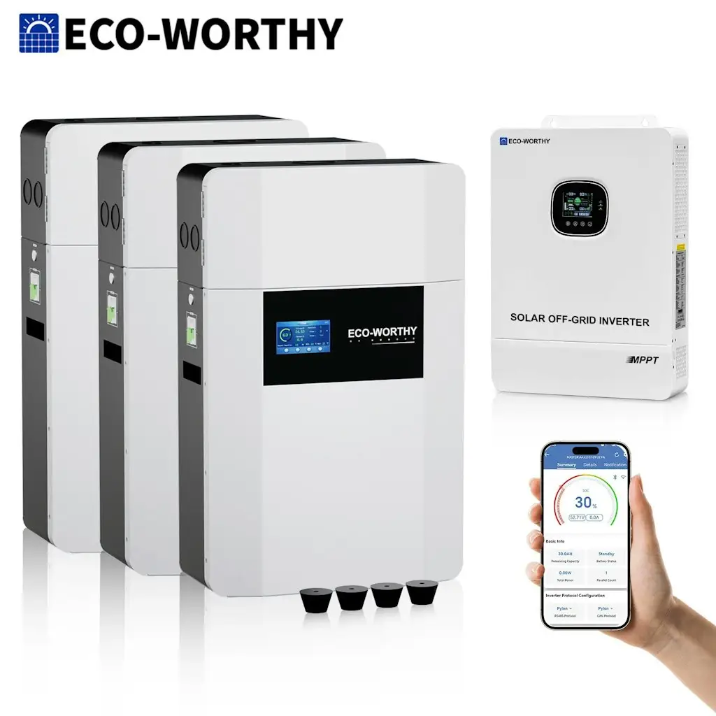 Eco-Worthy 48V 100Ah Off-Grid Inverter 3-Pack