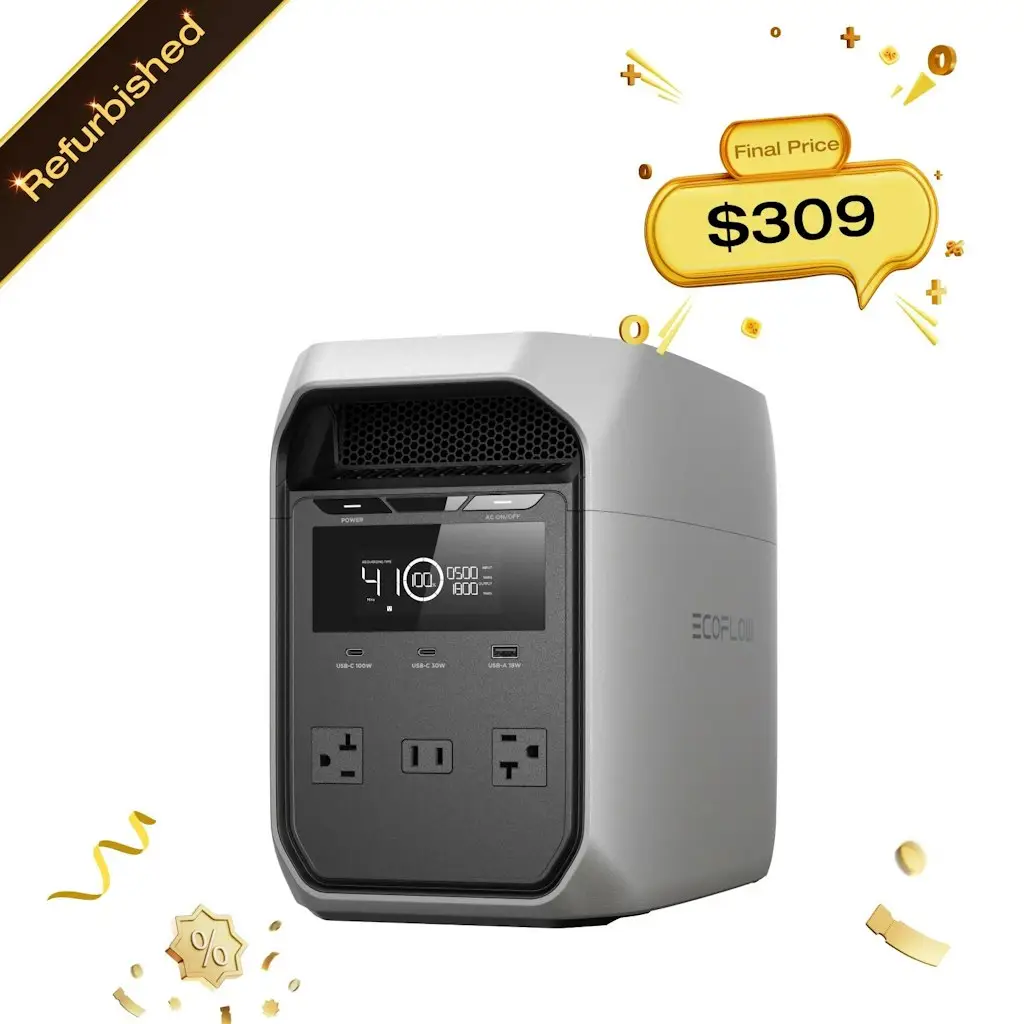 Certified Refurb EcoFlow 1800W Delta 3 Classic LiFePO4 Portable Power Station