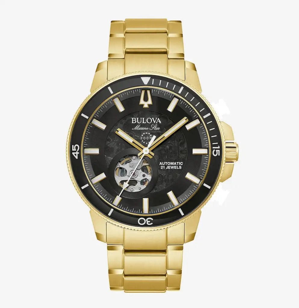 Bulova Men's Marine Star Series C Automatic Gold Tone Stainless Steel Bracelet Watch