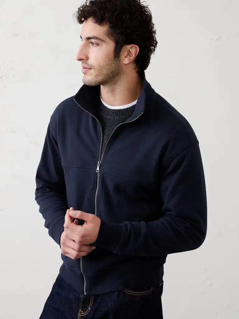Banana Republic Factory Men's Washed Mock-Neck Jacket