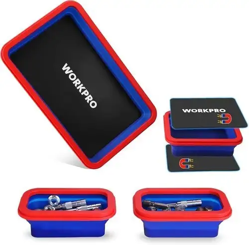 WorkPro 4-Piece Collapsible Magnetic Parts Tray Set