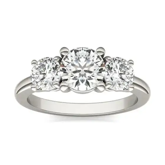 AGI Certified 2-TCW Three-Stone Round Lab-Grown Diamond Engagement Ring