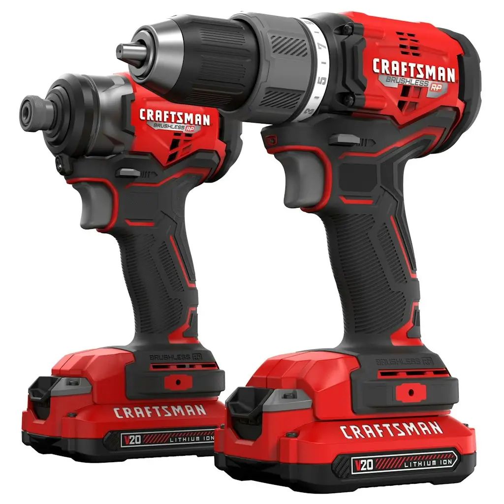 Craftsman 20V 2-Tool Brushless Combo Kit with 2 Batteries and Case