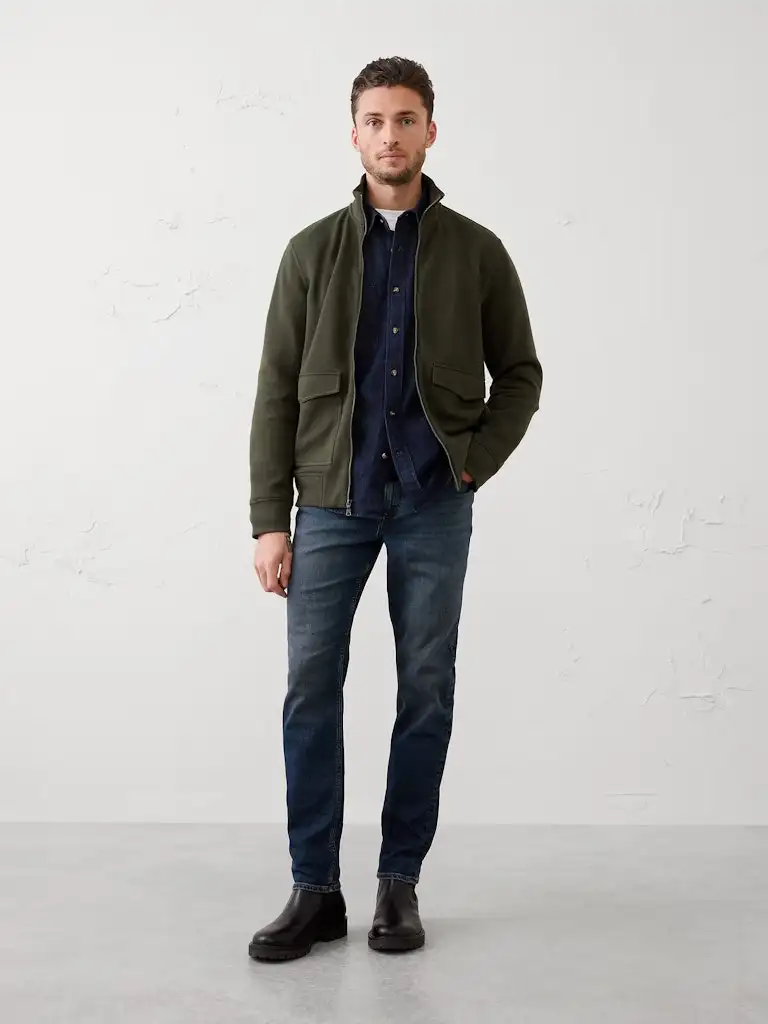 Banana Republic Factory Men's Lightweight Mock-Neck Jacket