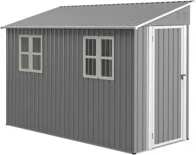 4x10-Foot Galvanized Steel Outdoor Storage Shed