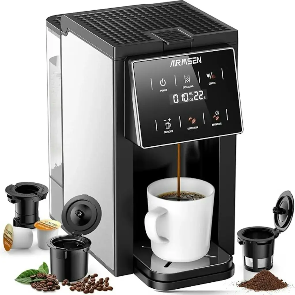 Airmsen Grind & Brew 3-In-1 Coffee Maker with Grinder