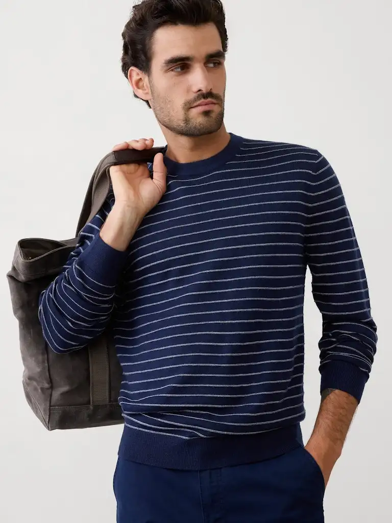 Banana Republic Factory Merino Wool Textured Striped Sweater