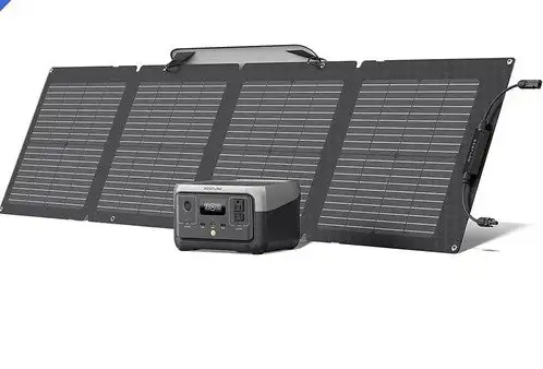 Certified Refurb EcoFlow River 2 256Wh + 110W Solar Panel Solar Generator
