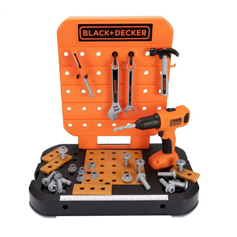 BLACK+DECKER Tabletop Workbench 40-Piece Pretend Play Tool Set