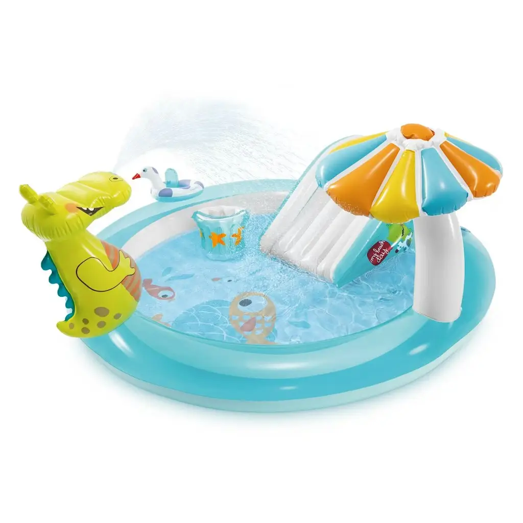 Intex Gator Outdoor Inflatable Kiddie Pool Water Play Center