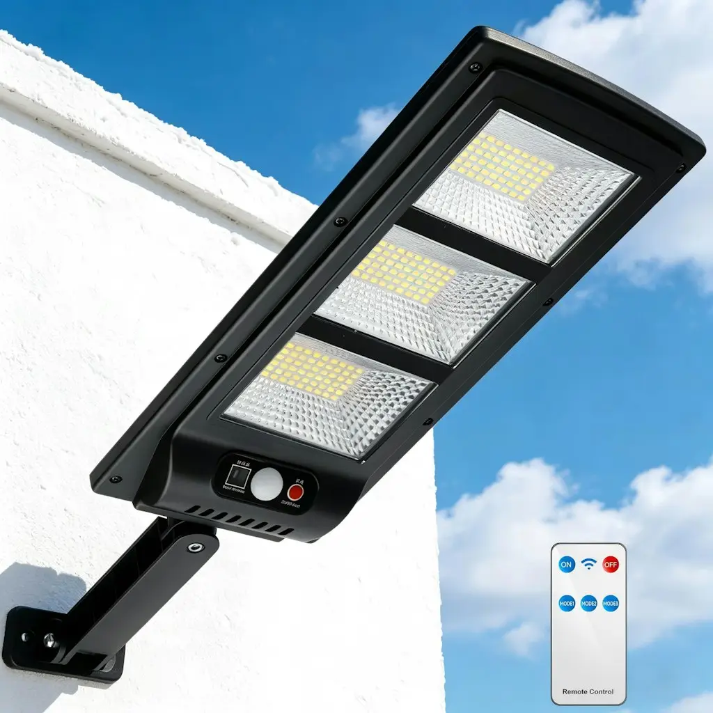 Solar Street Light w/ Motion Sensor & Remote Control