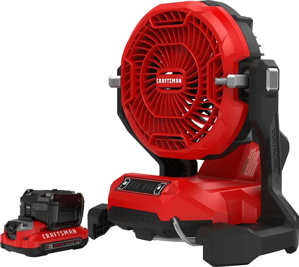 Craftsman V20 7.5" 3-Speed Outdoor Misting Personal Fan