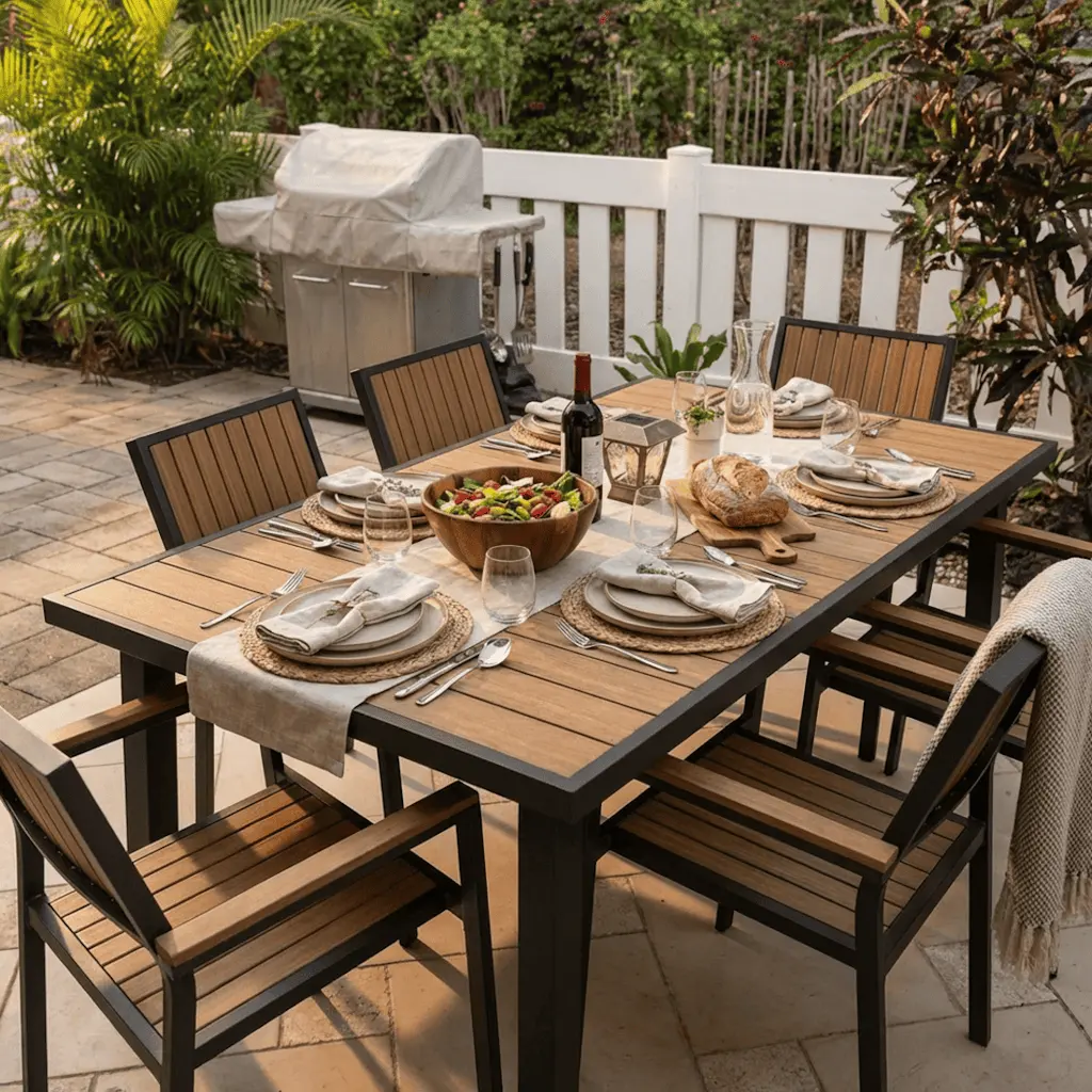 Pamapic Grain 8-Piece Outdoor Dining Set