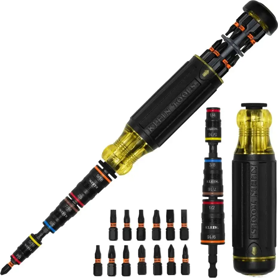 Klein Tools 20-in-1 Impact Driver Set w/ Screwdriver Bits & Flip Sockets