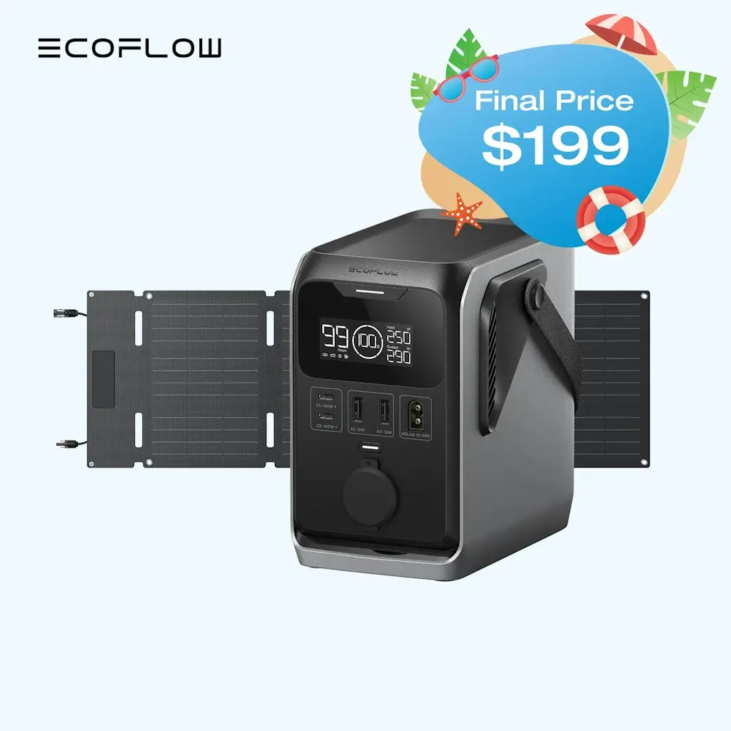 EcoFlow Trail 300 DC 288Wh Portable Power Station w/ 45W Solar Panel
