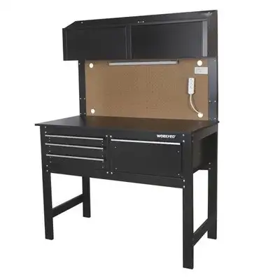 WorkPro 2-in-1 48" Workbench & Cabinet Combo w/ Light