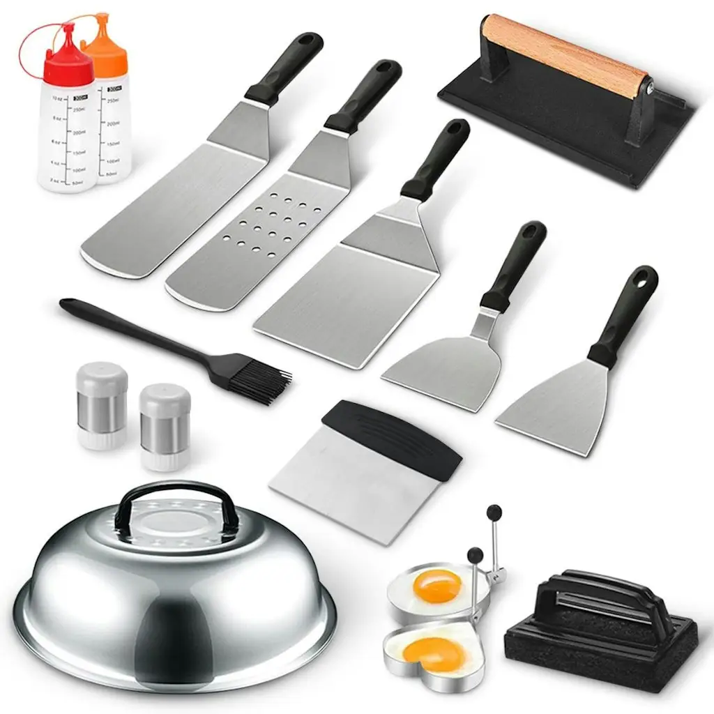 18-Piece Stainless Steel BBQ Grill Tools Set